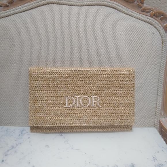 New Christian Dior Pouch Clutch Rafia